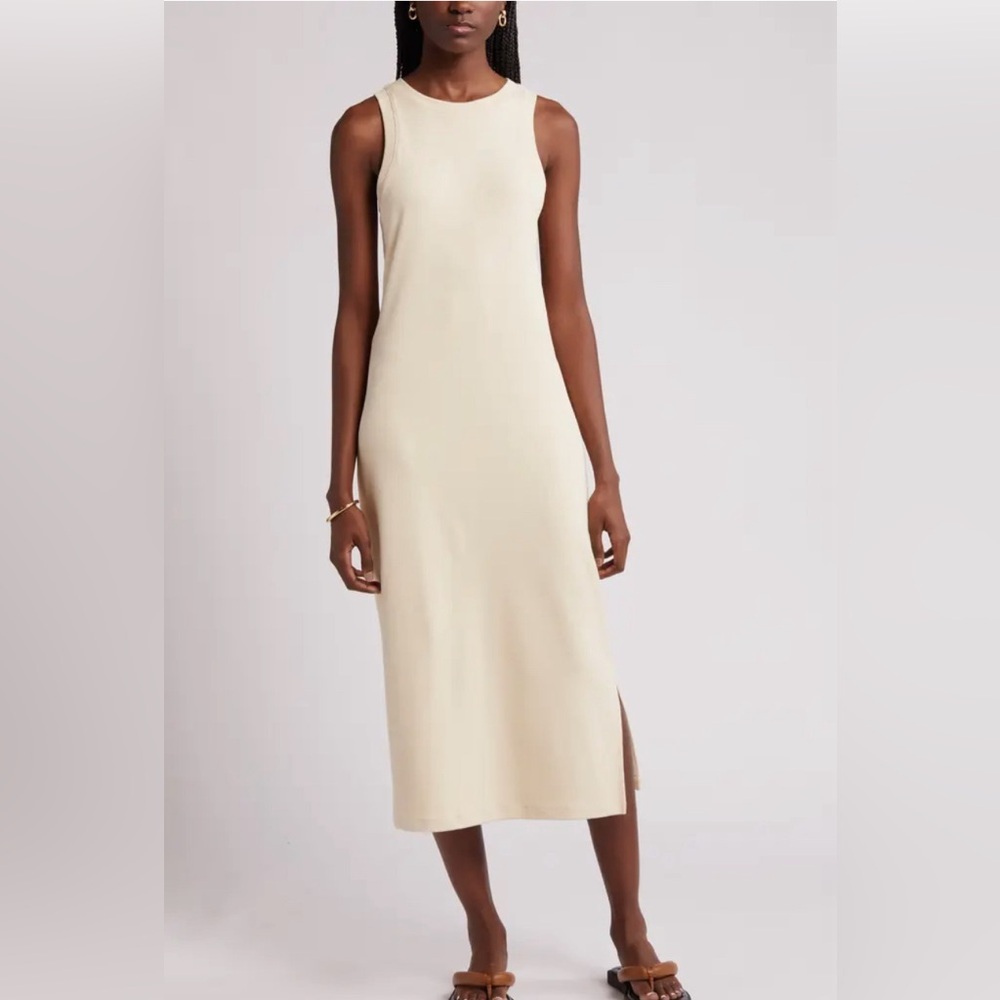 Nordstrom Stretch Cotton Ribbed Tank Dress - Picture 2 of 13